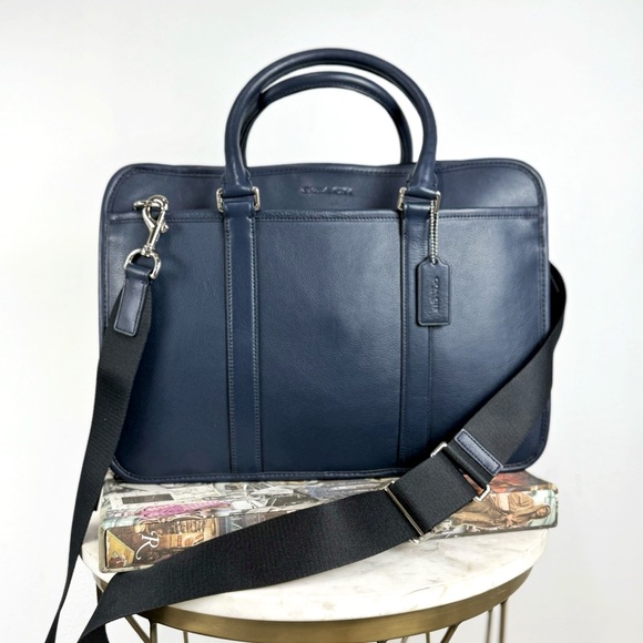 Coach Metropolitan Double Zip Business Case Leather Laptop Bag